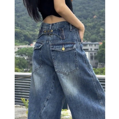 Loose straight denim jeans D0183
