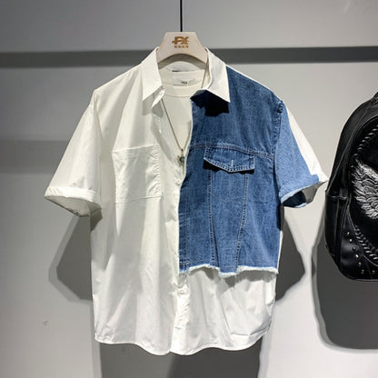 Denim docking short sleeve shirt D0200