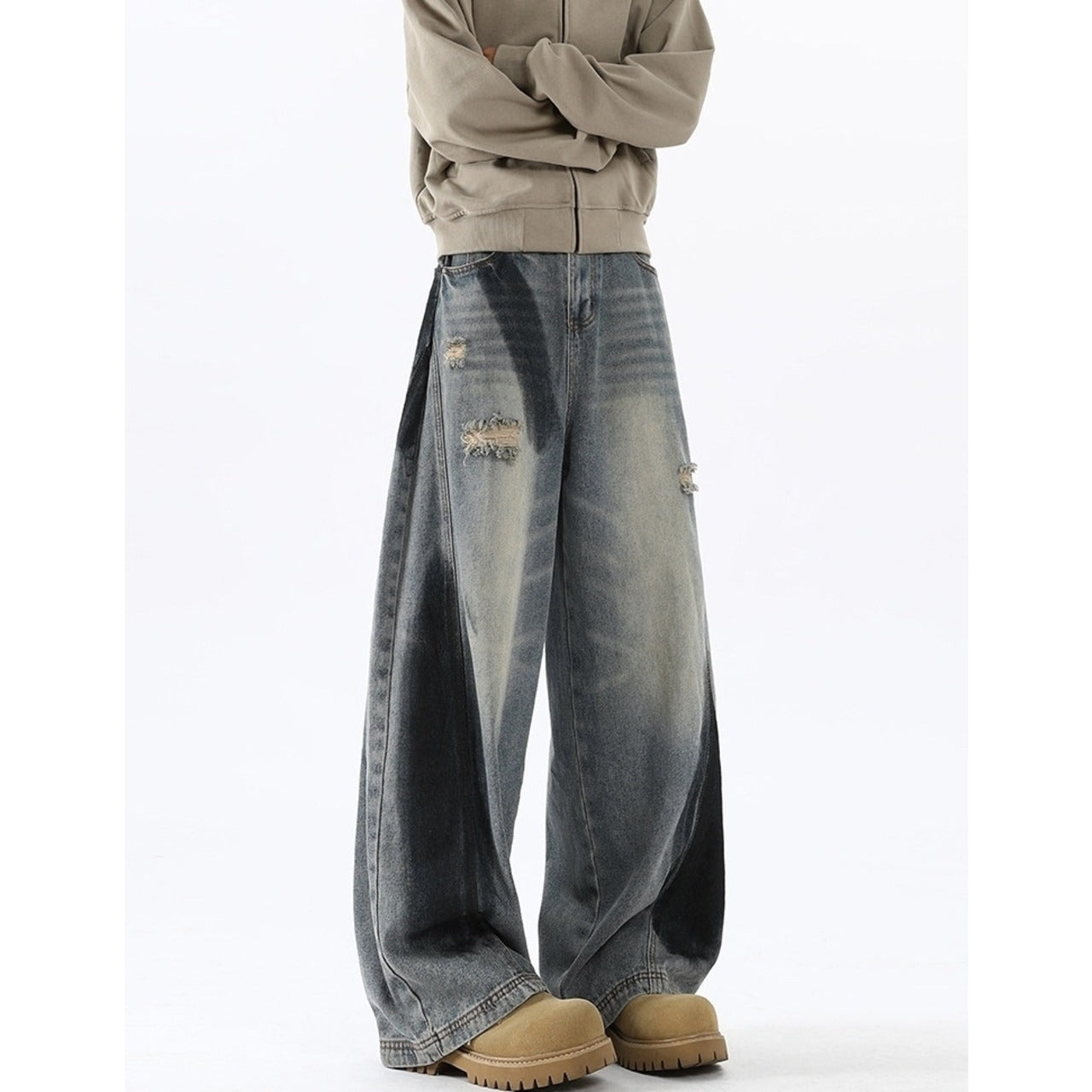 Paint design curve denim jeans D0191