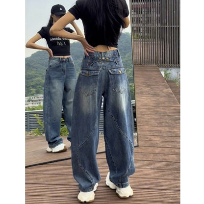 Loose straight denim jeans D0183
