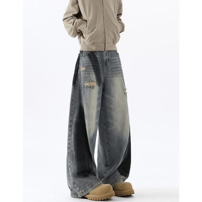 Paint design curve denim jeans D0191
