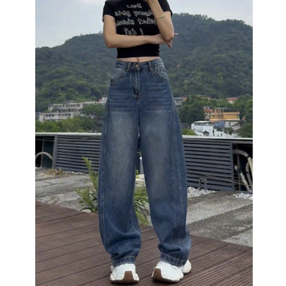 Loose straight denim jeans D0183