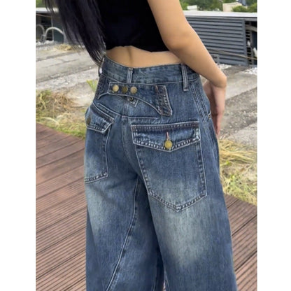 Loose straight denim jeans D0183