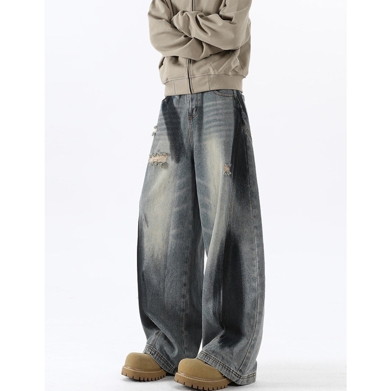Paint design curve denim jeans D0191