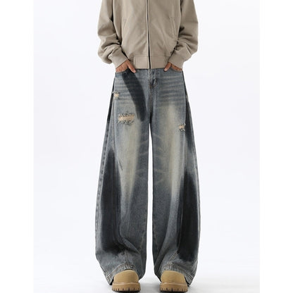 Paint design curve denim jeans D0191