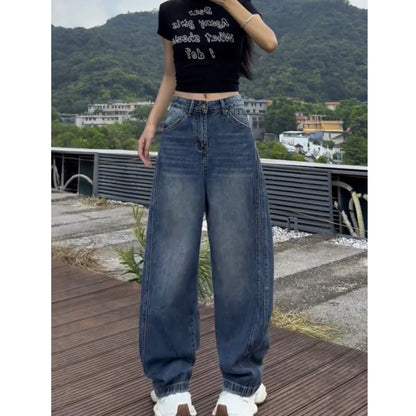 Loose straight denim jeans D0183