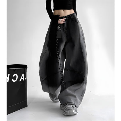 Wide leg gradient denim jeans D0192