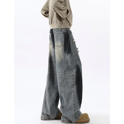 Paint design curve denim jeans D0191
