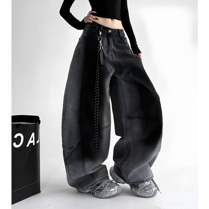 Wide leg gradient denim jeans D0192