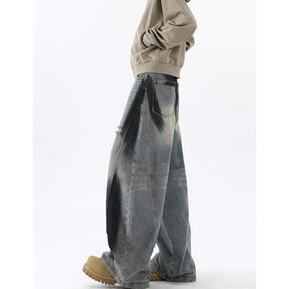 Paint design curve denim jeans D0191