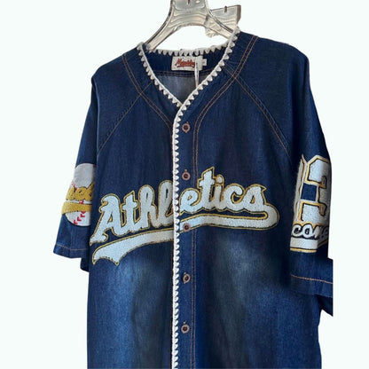 Baseball style denim shirt D0201