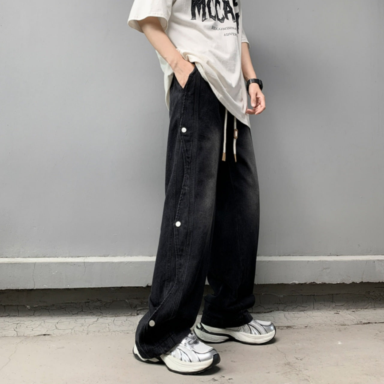 Loose straight denim jeans D0209