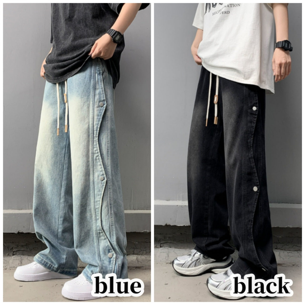Loose straight denim jeans D0209