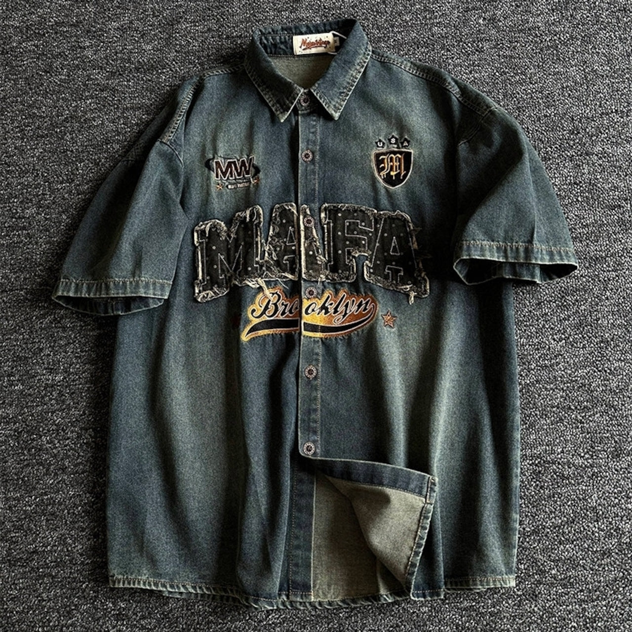 American casual style denim embroidery shirt D0204