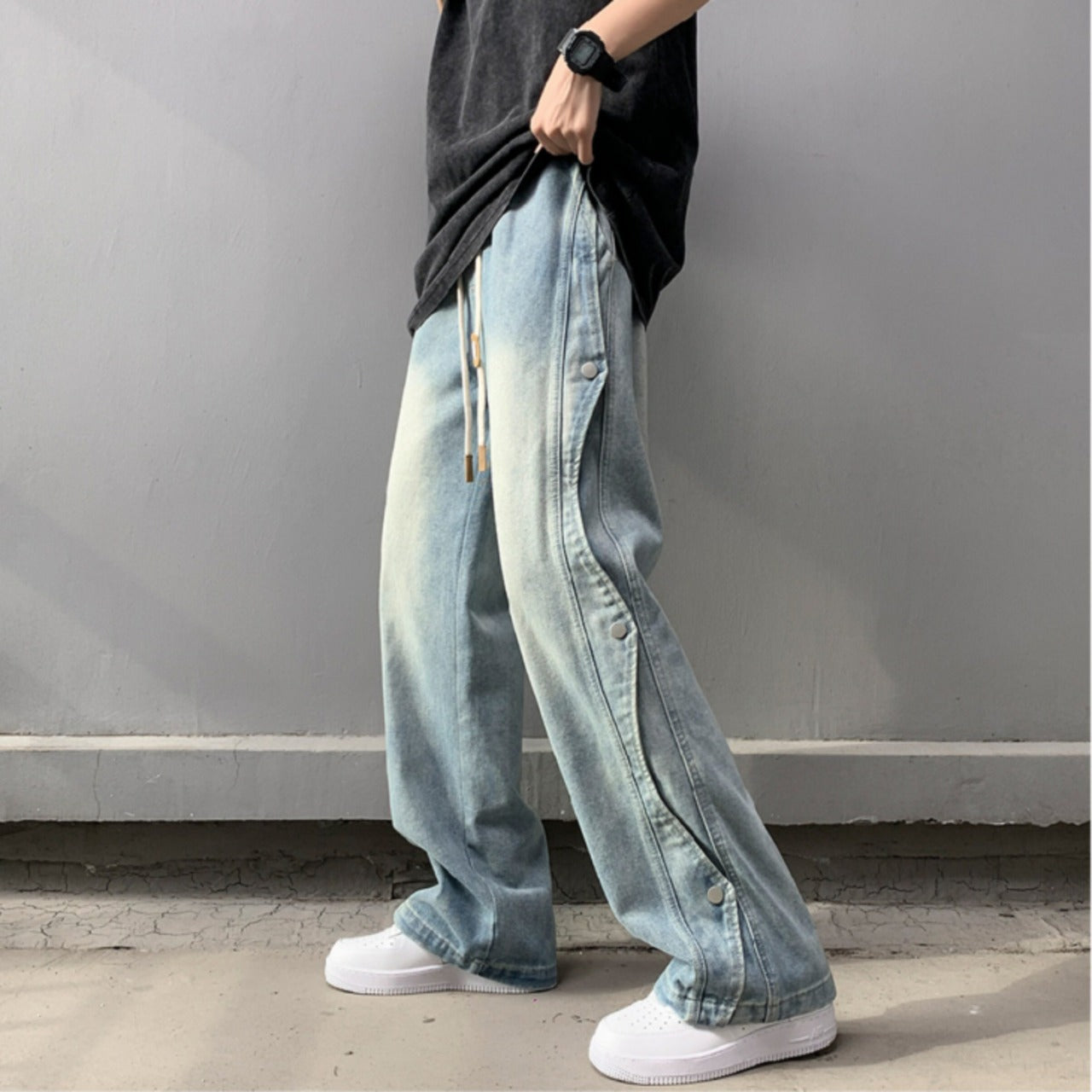 Loose straight denim jeans D0209