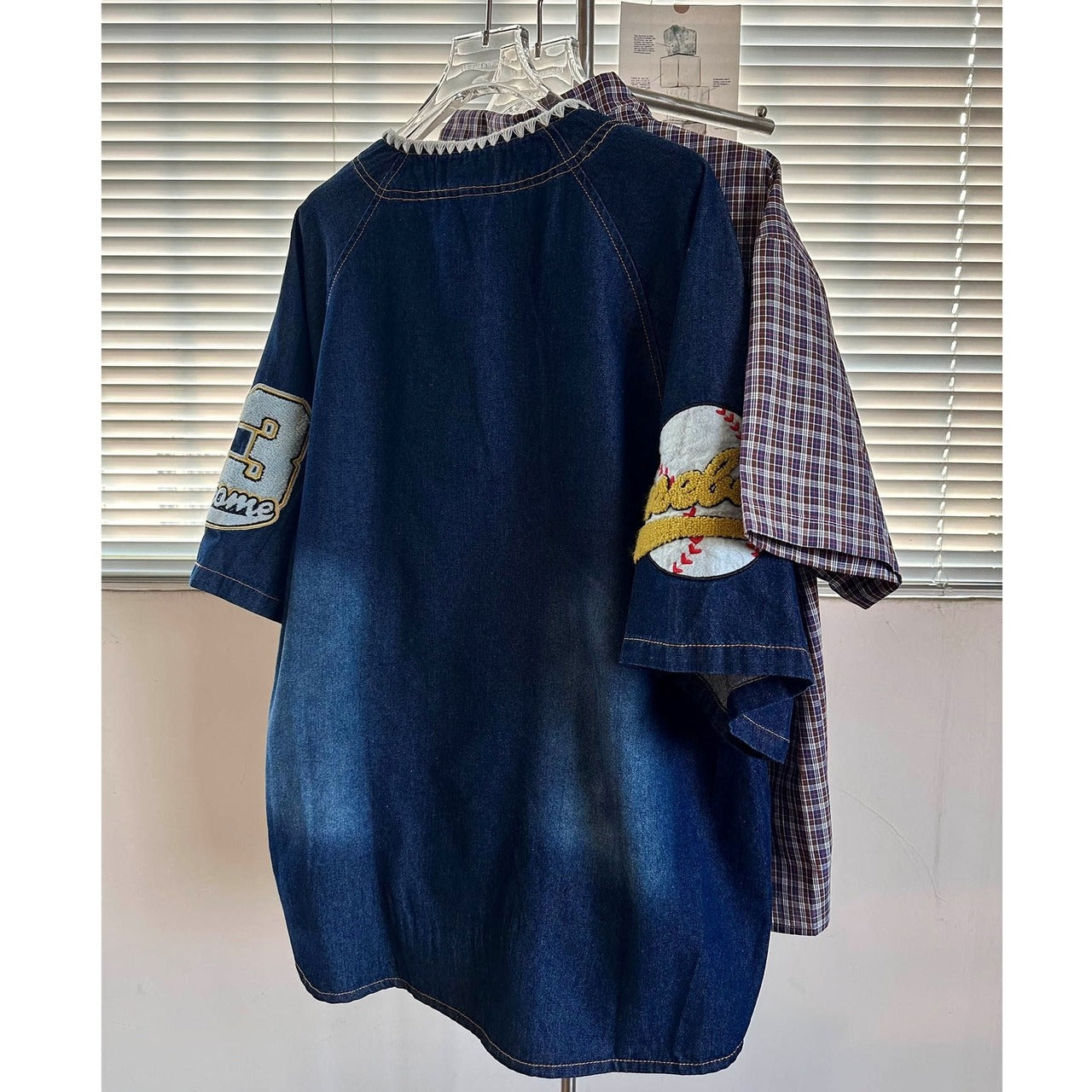 Baseball style denim shirt D0201