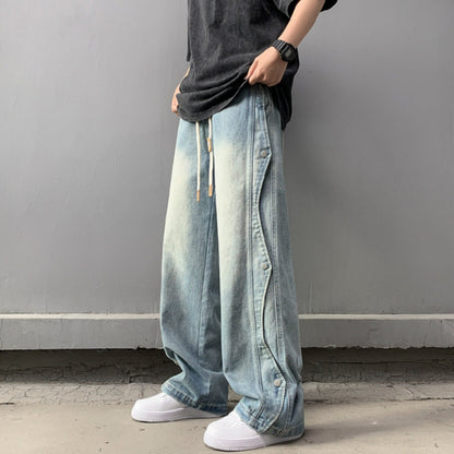 Loose straight denim jeans D0209