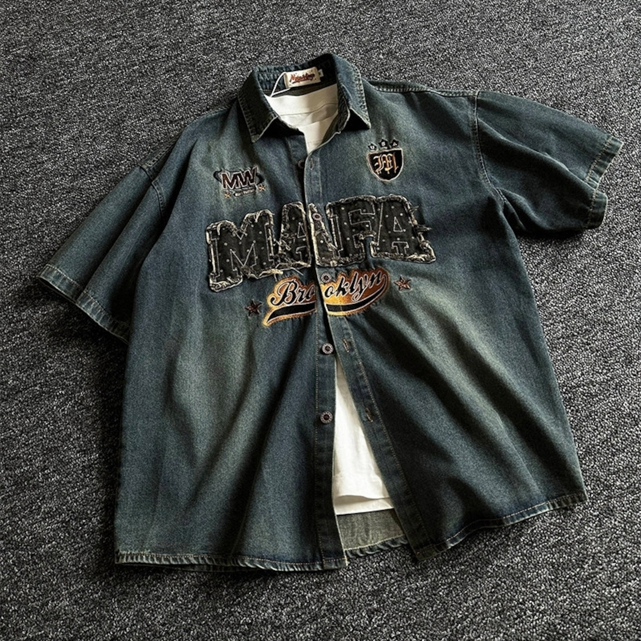 American casual style denim embroidery shirt D0204