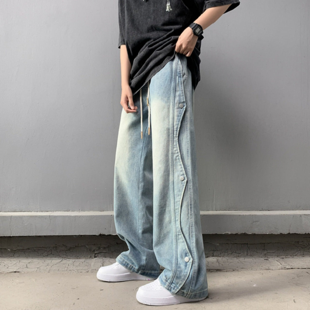Loose straight denim jeans D0209