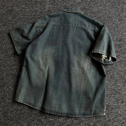 American casual style denim embroidery shirt D0204