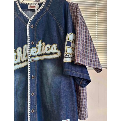 Baseball style denim shirt D0201