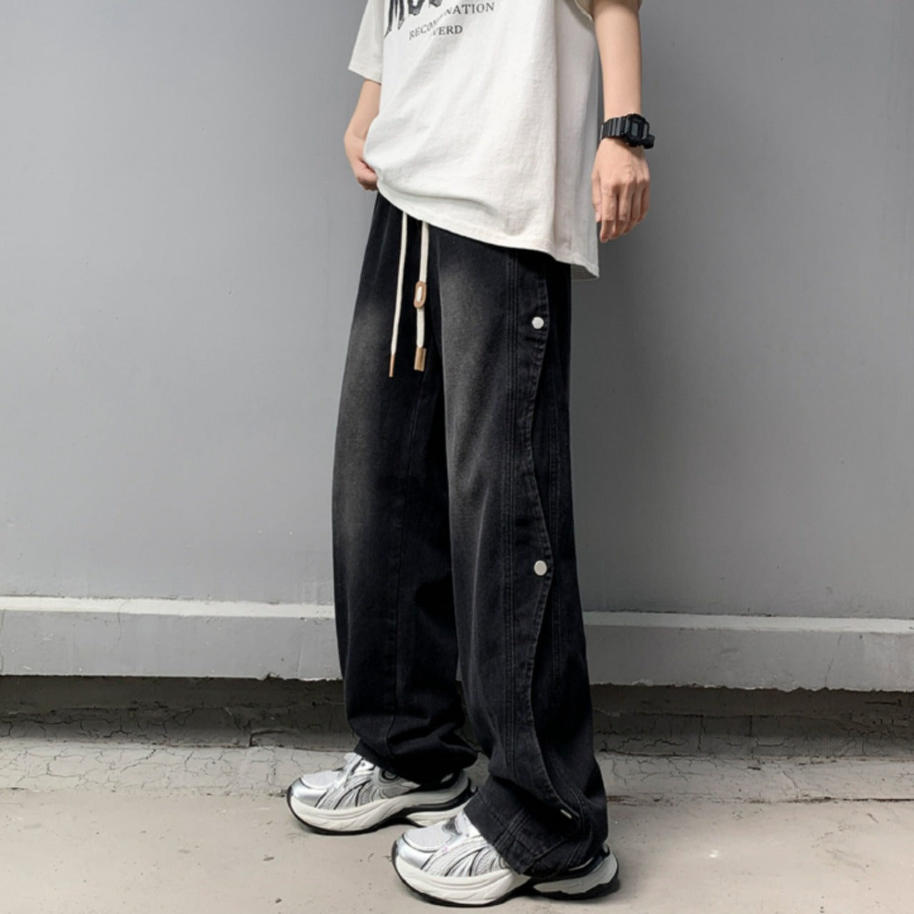 Loose straight denim jeans D0209