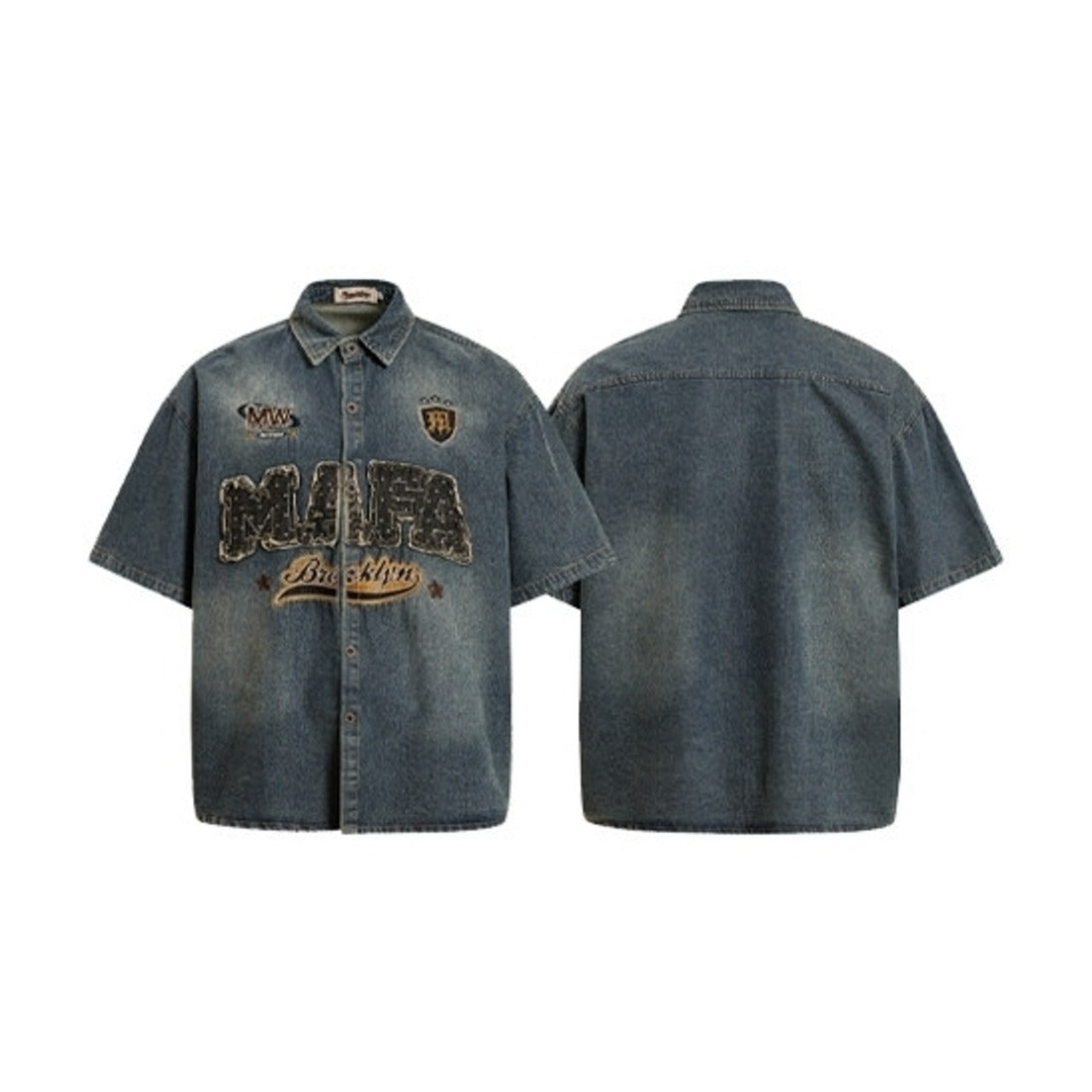 American casual style denim embroidery shirt D0204