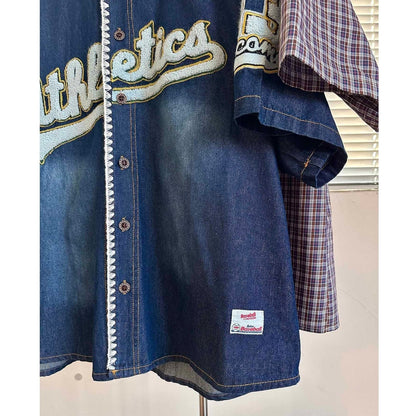 Baseball style denim shirt D0201