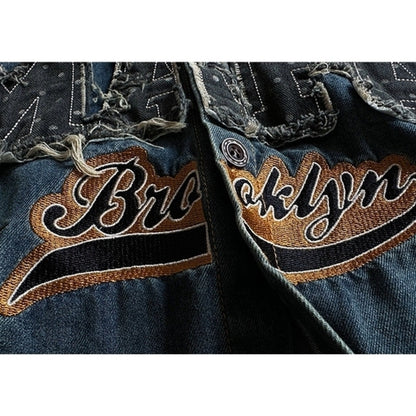 American casual style denim embroidery shirt D0204
