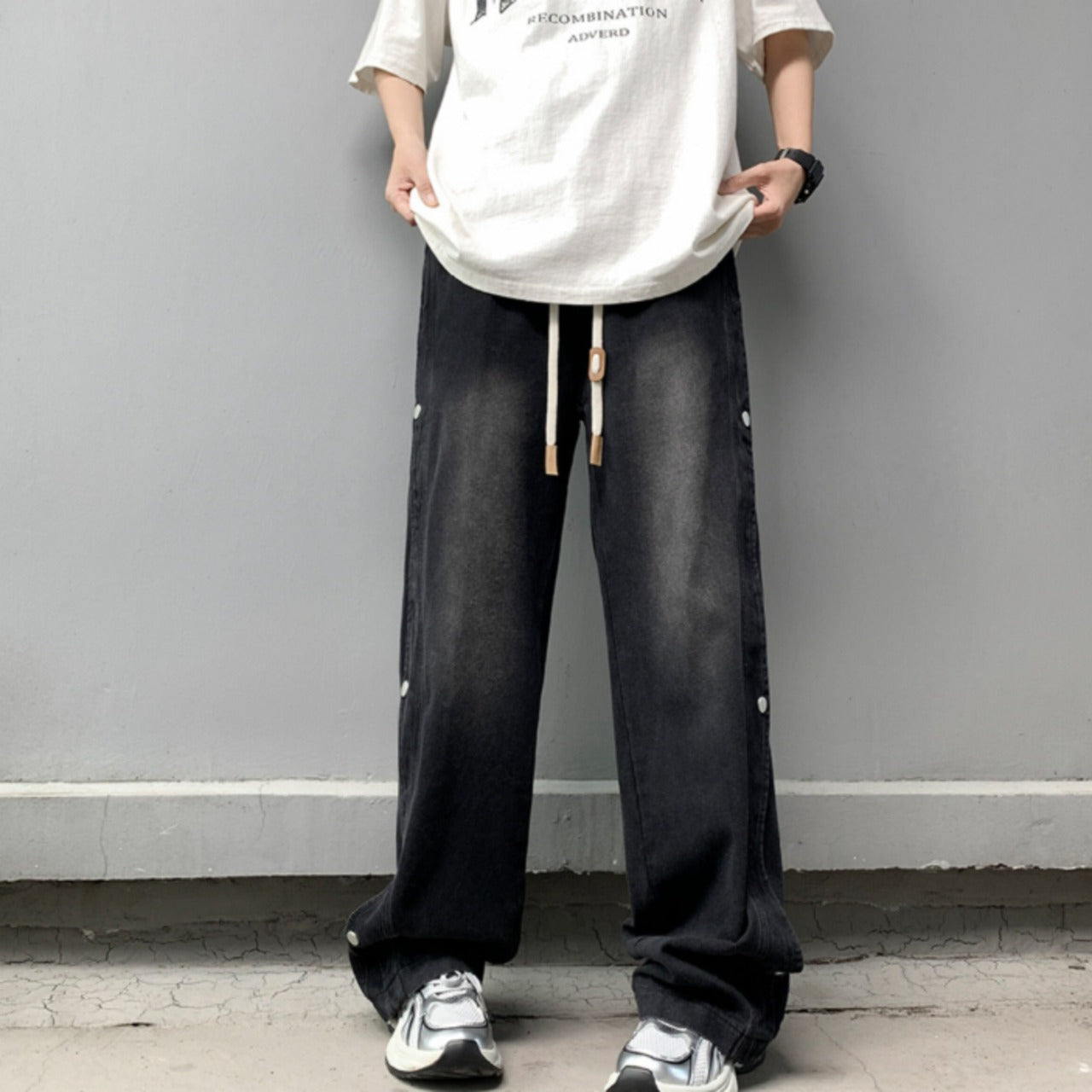 Loose straight denim jeans D0209