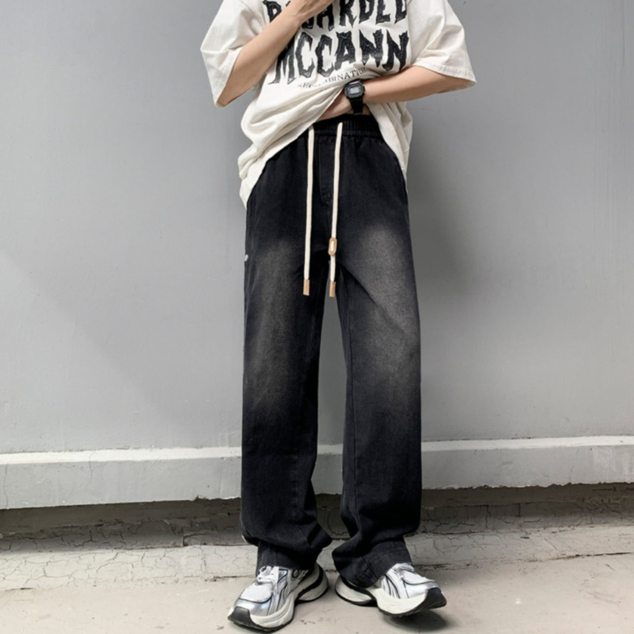 Loose straight denim jeans D0209