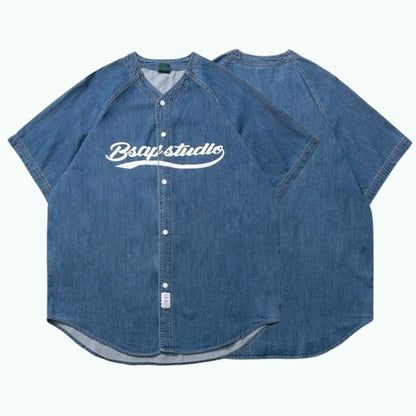 Baseball denim shirt D0208