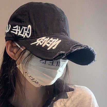 Distressed denim cap D0211