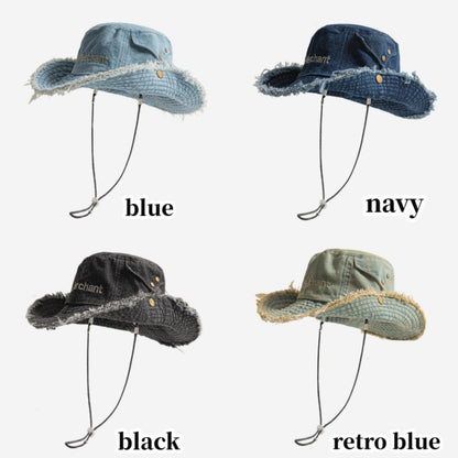 〇Fringe denim safari hat D0215