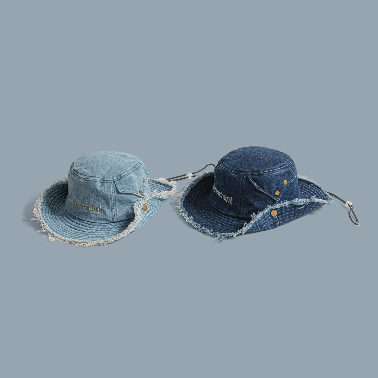〇Fringe denim safari hat D0215