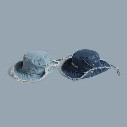 〇Fringe denim safari hat D0215