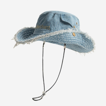 〇Fringe denim safari hat D0215
