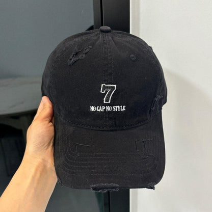 Distressed denim embroidery cap D0212
