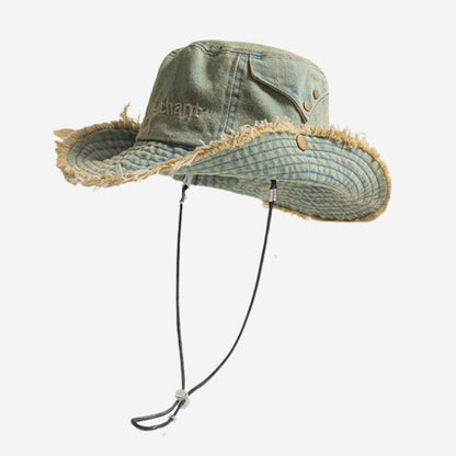 〇Fringe denim safari hat D0215