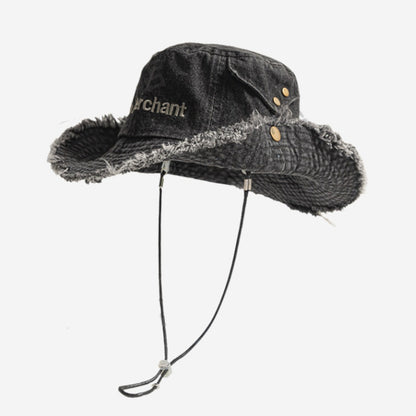 〇Fringe denim safari hat D0215