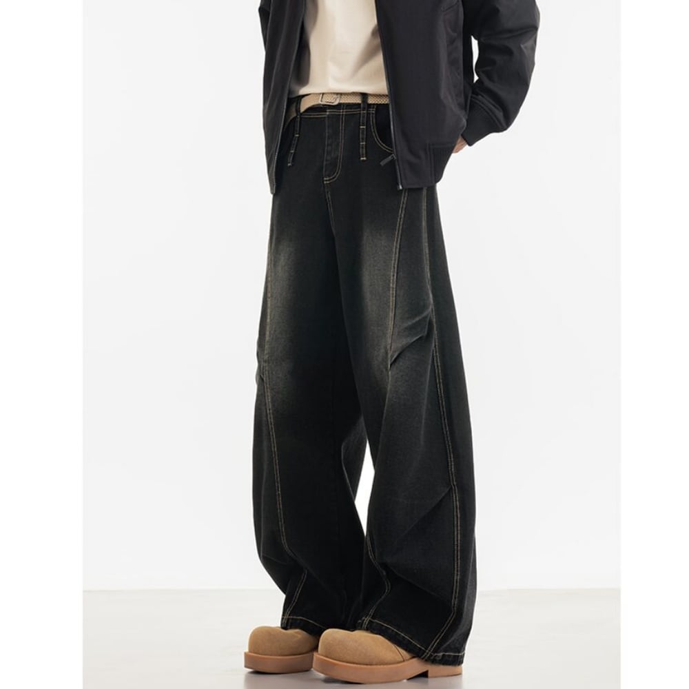 Retro Denim Curved Jeans D0222