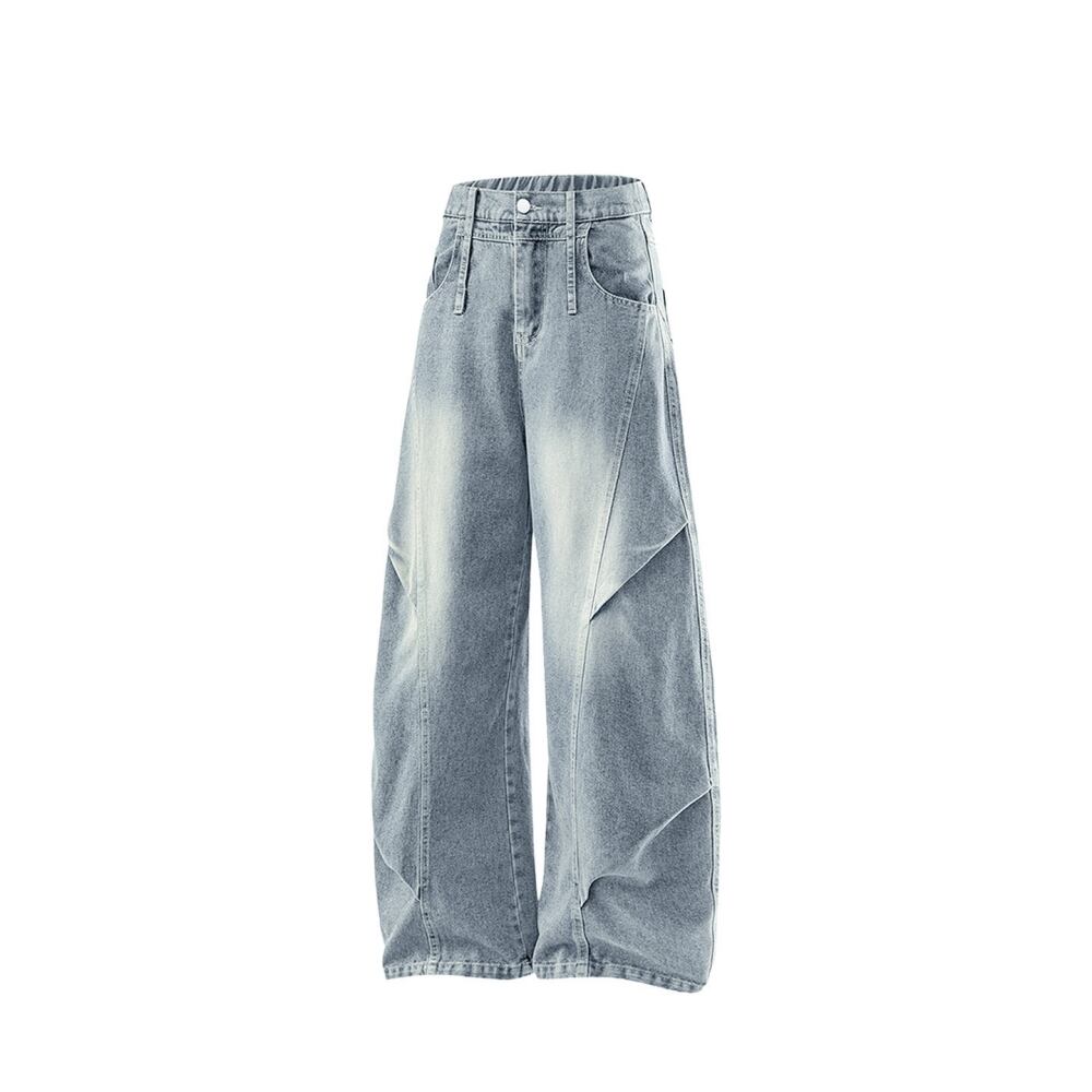 Striped short-sleeve shirt & denim pants D0219