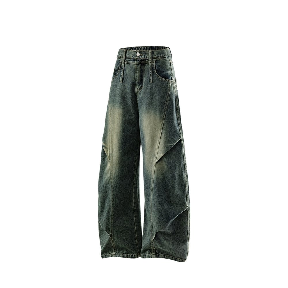 Striped short-sleeve shirt & denim pants D0219
