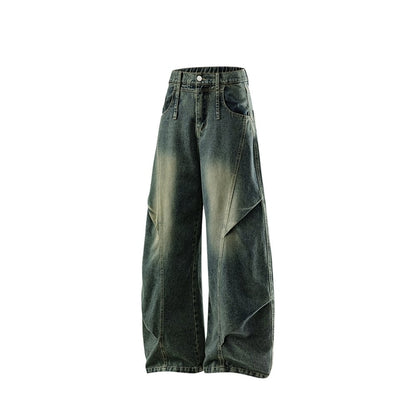 Striped short-sleeve shirt & denim pants D0219