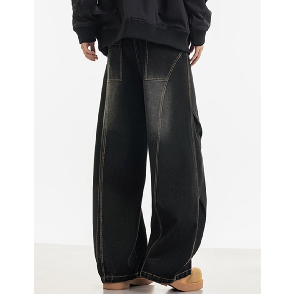 Retro Denim Curved Jeans D0222