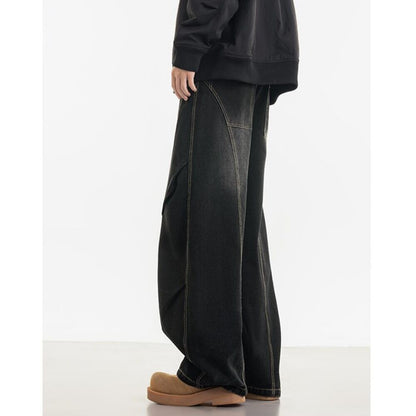 Retro Denim Curved Jeans D0222