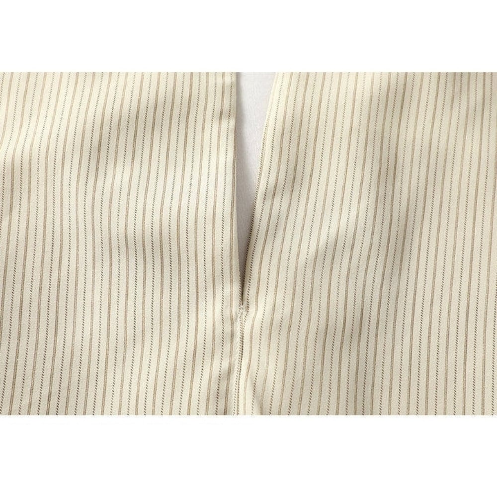 Striped short-sleeve shirt & denim pants D0219
