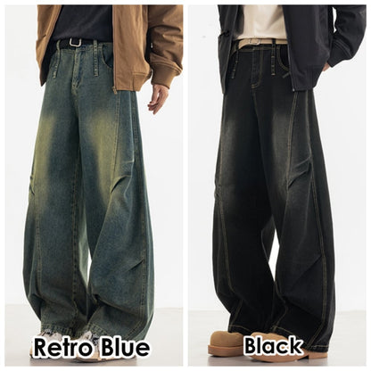 Retro Denim Curved Jeans D0222