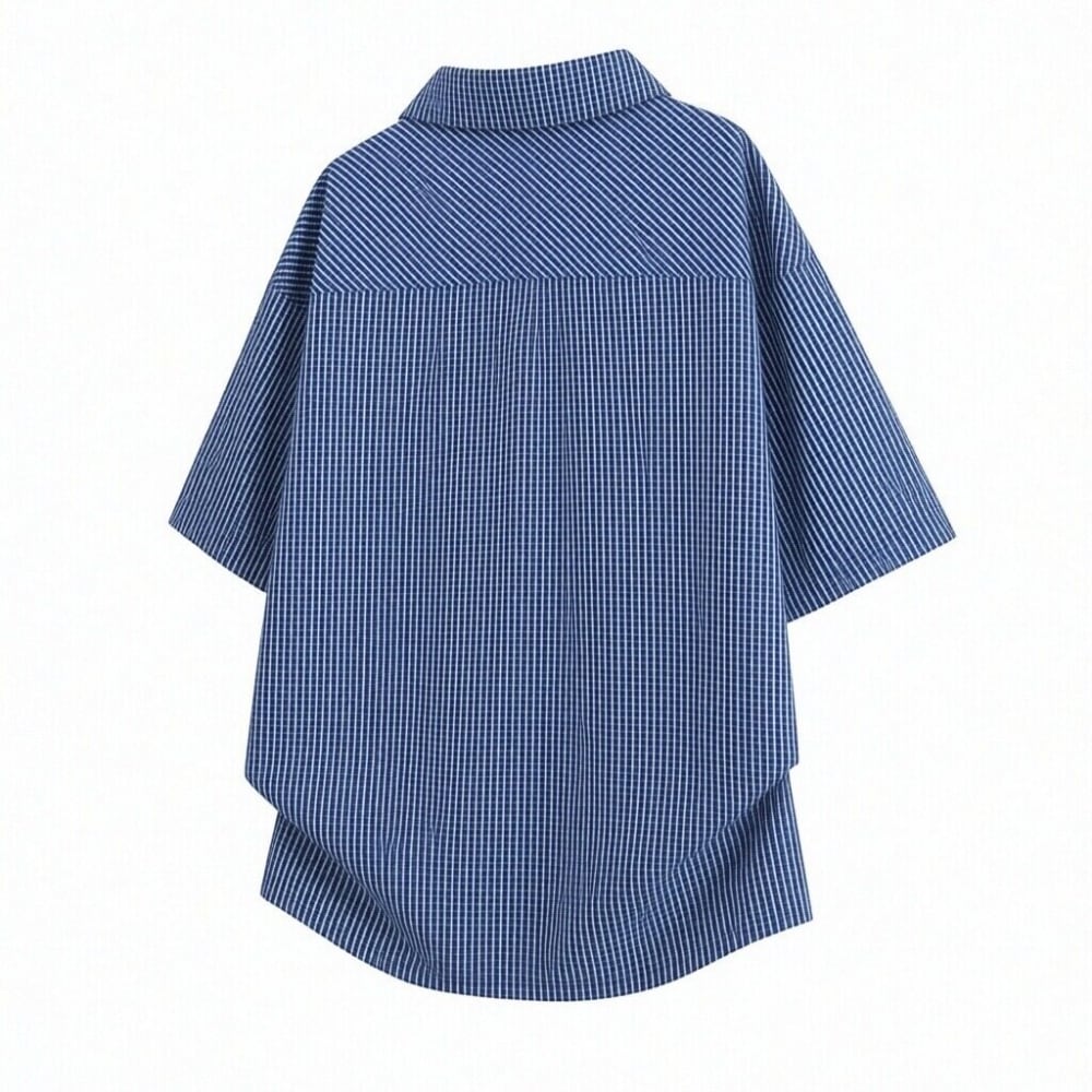 Faux-tie short-sleeve shirt D0224