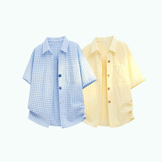 Gingham Check Casual Shirt D0221